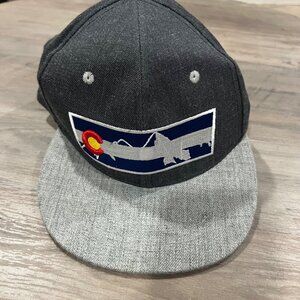 Colorado Mountain Snapback Hat With State Flag Patch Design